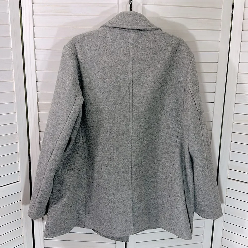 Old Navy Brushed Heather Gray Pea Coat Size XXL